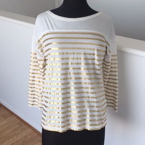 J. Crew gold striped tee
